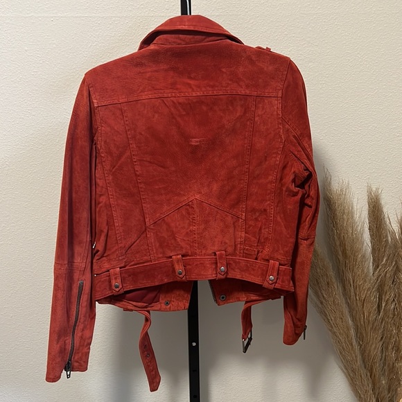Blank NYC red suede moto jacket, size medium - Picture 5 of 7